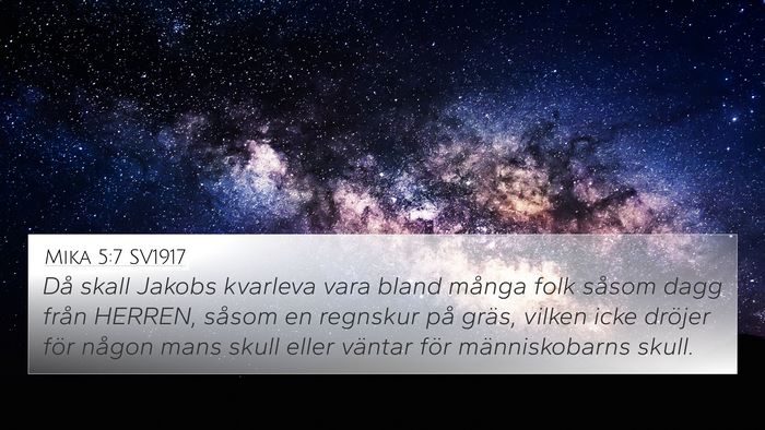 Mika 5:7 SV1917 Bible Verse Image