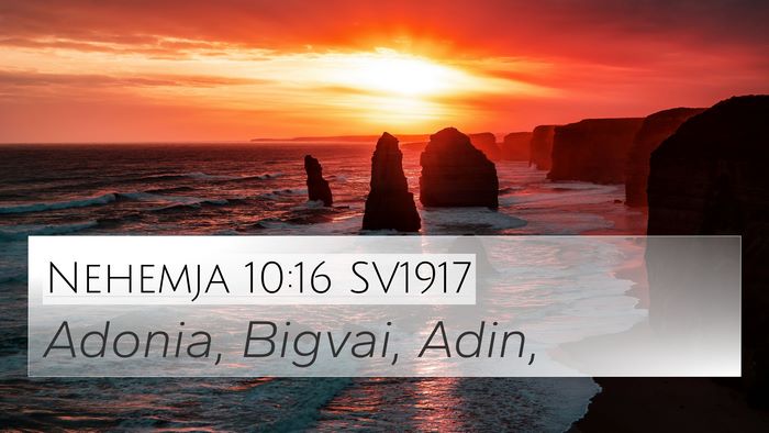 Nehemja 10:16 SV1917 4K Wallpaper - Adonia, Bigvai, - 4K Wallpaper Bible Verse