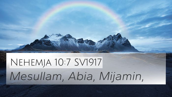 Nehemja 10:7 SV1917 Bible Verse Image