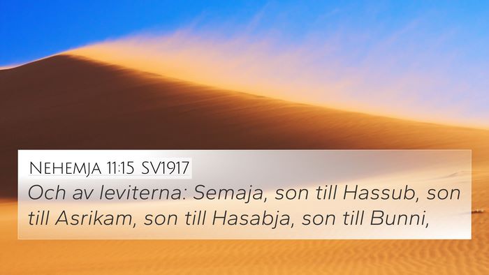Nehemja 11:15 SV1917 Bible Verse Image