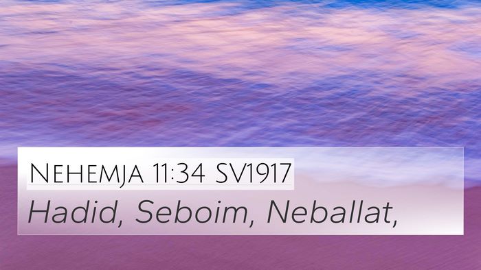 Nehemja 11:34 SV1917 Bible Verse Image
