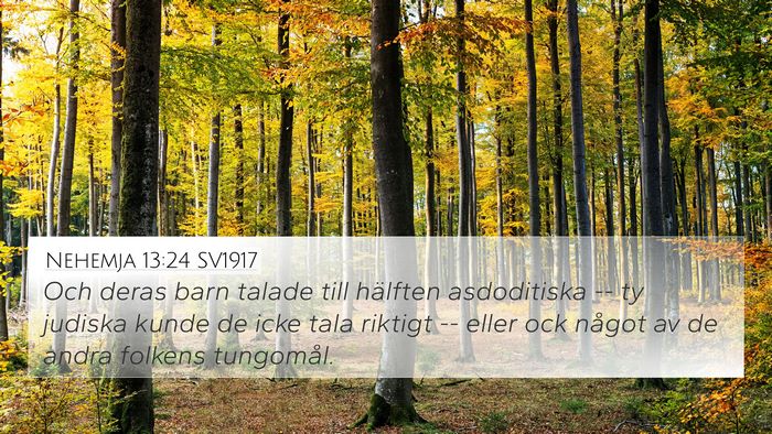 Nehemja 13:24 SV1917 Bible Verse Image