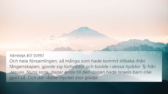 Nehemja 8:17 SV1917 4K Wallpaper - Och hela församlingen, så många som hade - 4K Wallpaper Bible Verse