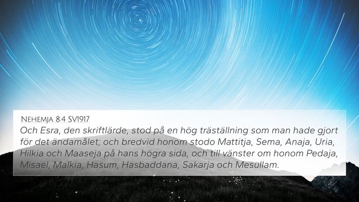 Nehemja 8:4 SV1917 Bible Verse Image