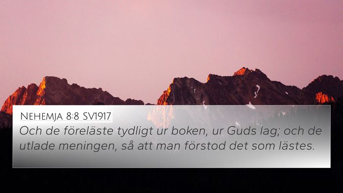 Nehemja 8:8 SV1917 4K Wallpaper - Och de föreläste tydligt ur boken, ur Guds lag; - 4K Wallpaper Bible Verse