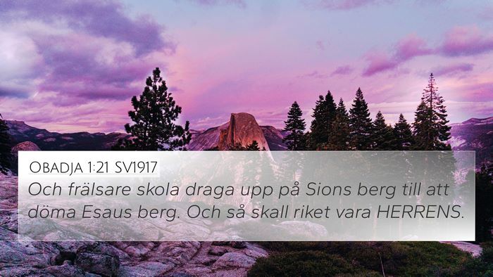 Obadja 1:21 SV1917 Bible Verse Image