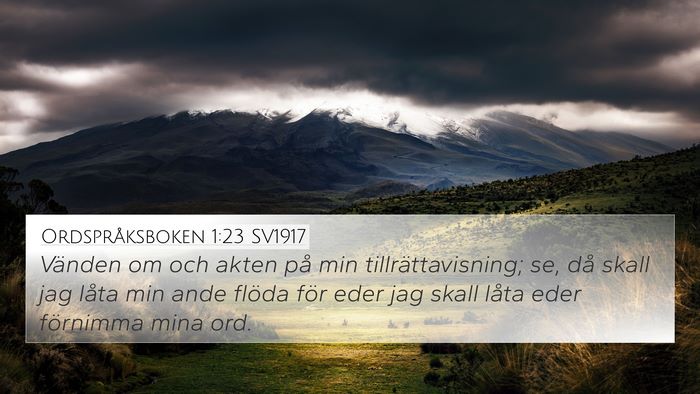 Ordspråksboken 1:23 SV1917 Bible Verse Image