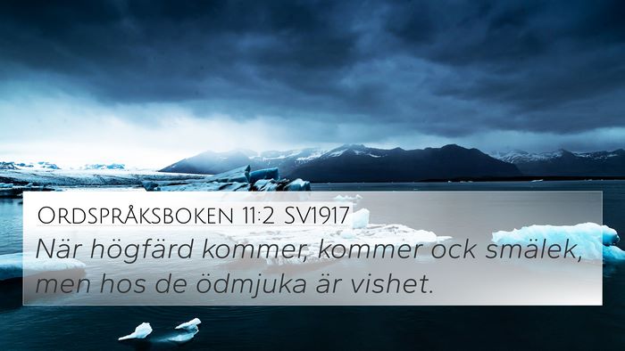 Ordspråksboken 11:2 SV1917 Bible Verse Image