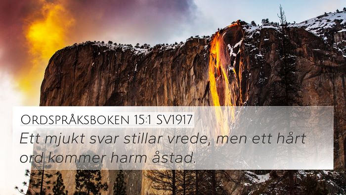 Ordspråksboken 15:1 SV1917 Bible Verse Image