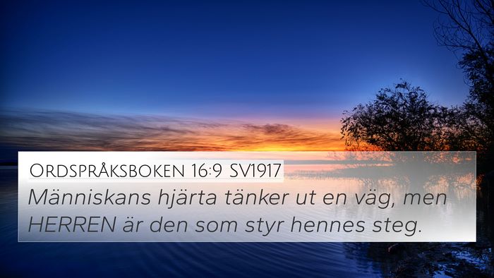 Ordspråksboken 16:9 SV1917 Bible Verse Image