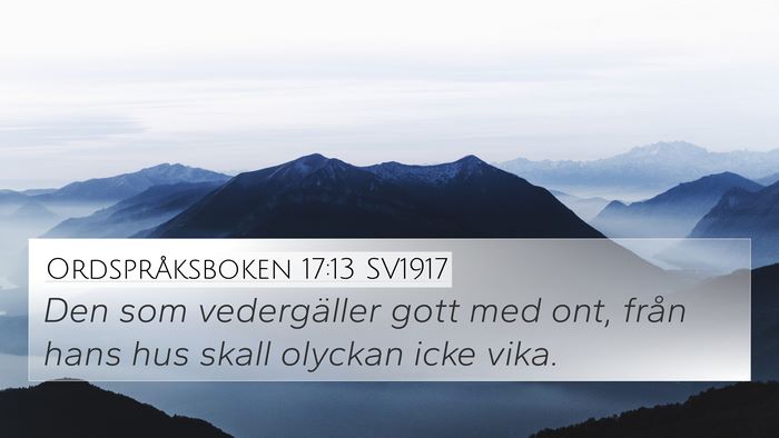 Ordspråksboken 17:13 SV1917 Bible Verse Image
