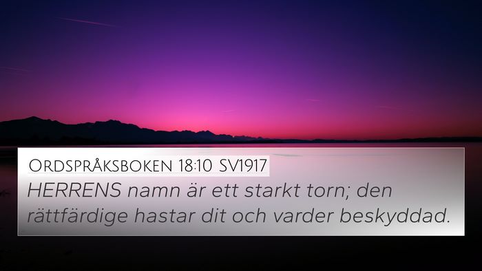 Ordspråksboken 18:10 SV1917 Bible Verse Image