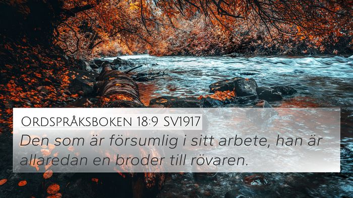 Ordspråksboken 18:9 SV1917 Bible Verse Image