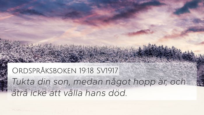 Ordspråksboken 19:18 SV1917 4K Wallpaper - Tukta din son, medan något hopp är, och åtrå - 4K Wallpaper Bible Verse