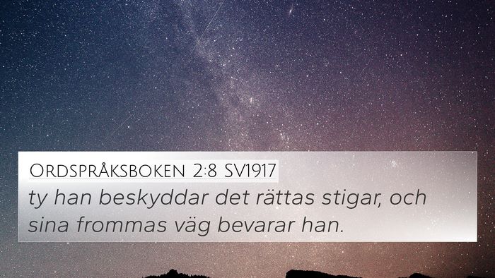 Ordspråksboken 2:8 SV1917 Bible Verse Image