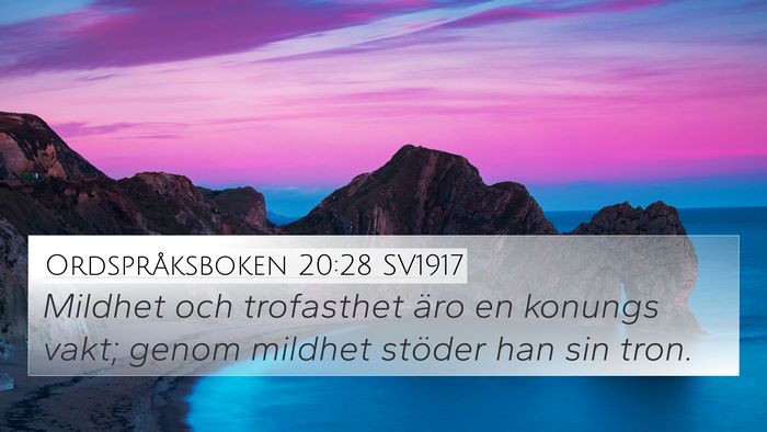 Ordspråksboken 20:28 SV1917 Bible Verse Image
