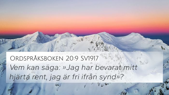 Ordspråksboken 20:9 SV1917 Bible Verse Image