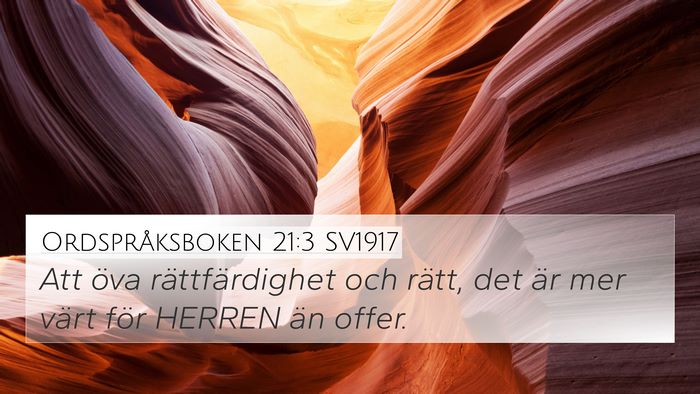 Ordspråksboken 21:3 SV1917 Bible Verse Image