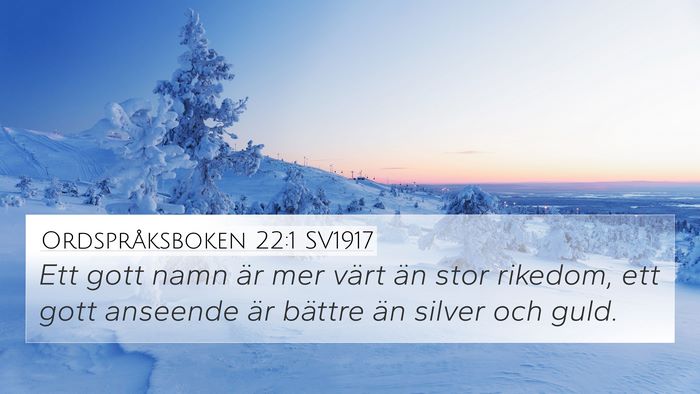 Ordspråksboken 22:1 SV1917 Bible Verse Image