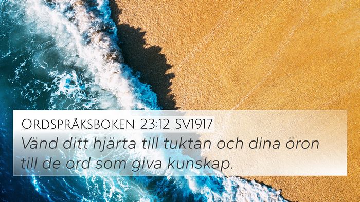 Ordspråksboken 23:12 SV1917 Bible Verse Image