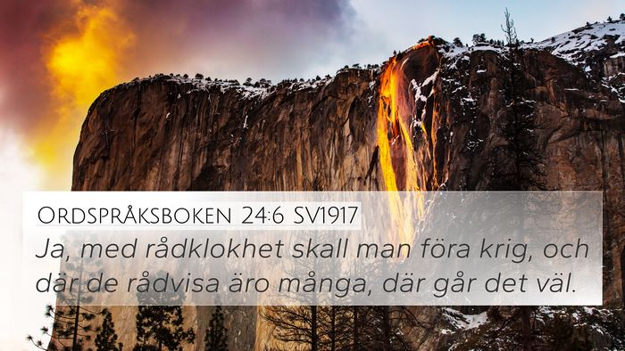 Ordspråksboken 24:6 SV1917 Bible Verse Image
