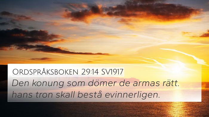 Ordspråksboken 29:14 SV1917 Bible Verse Image