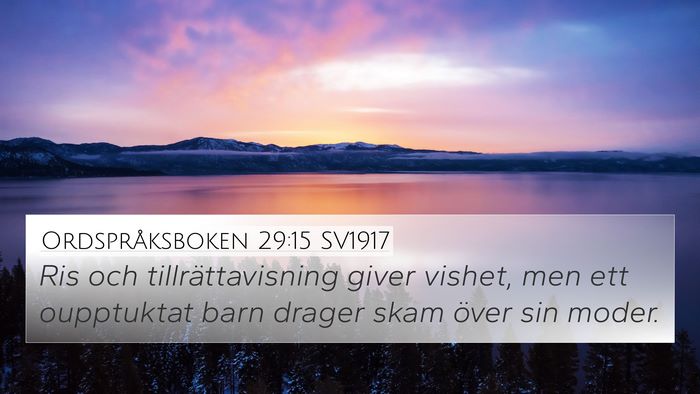 Ordspråksboken 29:15 SV1917 Bible Verse Image