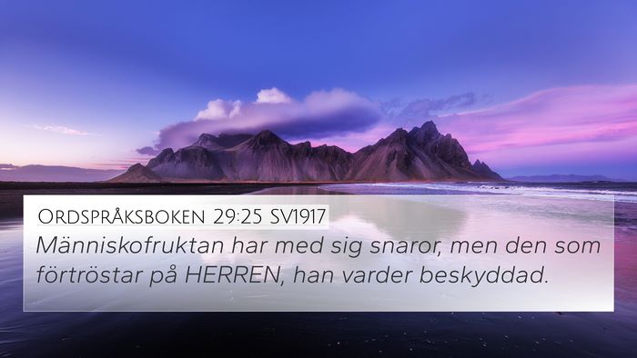 Ordspråksboken 29:25 SV1917 Bible Verse Image