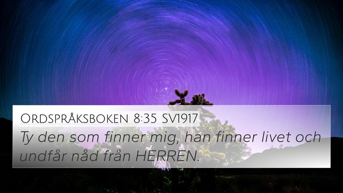 Ordspråksboken 8:35 SV1917 Bible Verse Image