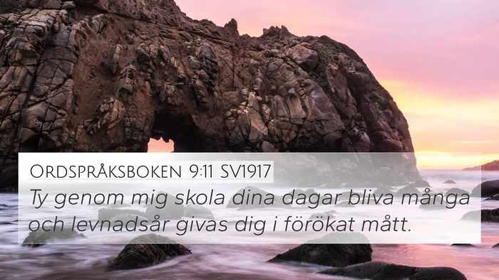 Ordspråksboken 9:11 SV1917 Bible Verse Image