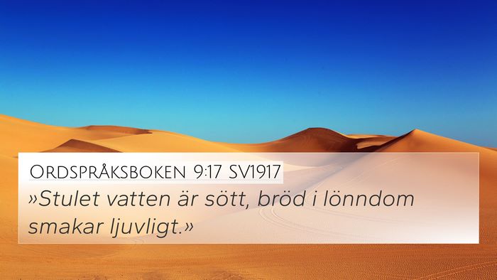 Ordspråksboken 9:17 SV1917 Bible Verse Image