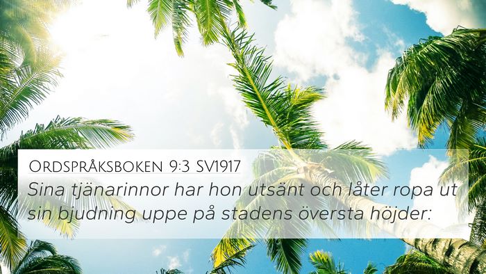 Ordspråksboken 9:3 SV1917 Bible Verse Image