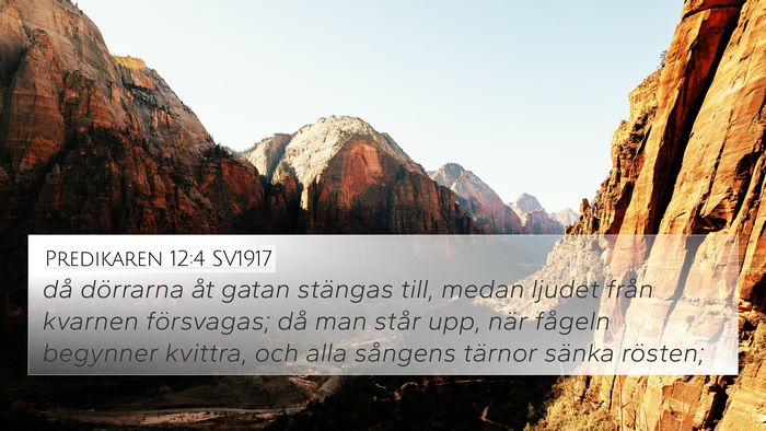 Predikaren 12:4 SV1917 4K Wallpaper - då dörrarna åt gatan stängas till, medan - 4K Wallpaper Bible Verse