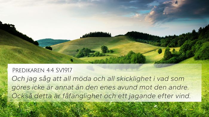 Predikaren 4:4 SV1917 Bible Verse Image