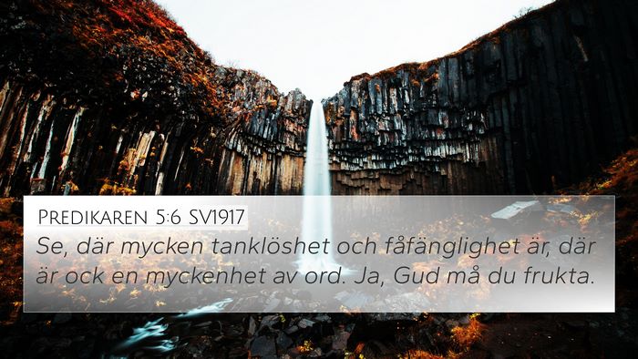 Predikaren 5:6 SV1917 4K Wallpaper - Se, där mycken tanklöshet och fåfänglighet - 4K Wallpaper Bible Verse