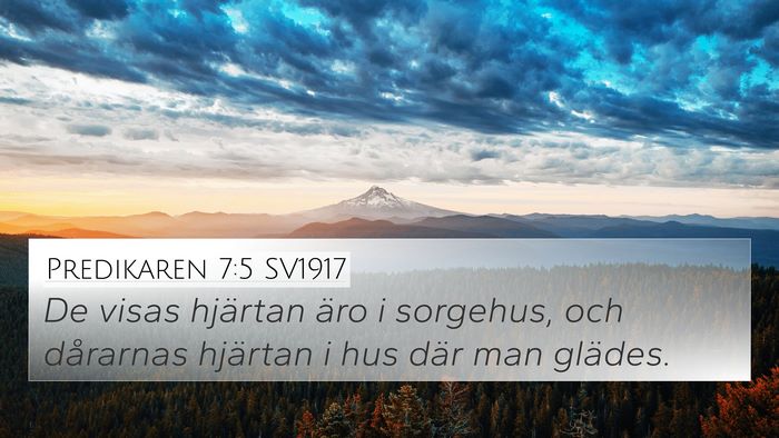 Predikaren 7:5 SV1917 4K Wallpaper - De visas hjärtan äro i sorgehus, och dårarnas - 4K Wallpaper Bible Verse