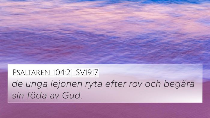 Psaltaren 104:21 SV1917 Bible Verse Image