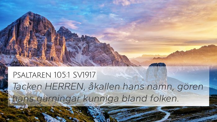 Psaltaren 105:1 SV1917 Bible Verse Image