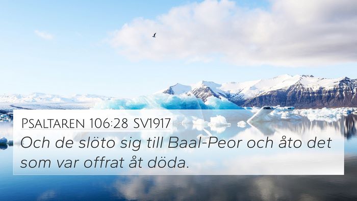 Psaltaren 106:28 SV1917 Bible Verse Image