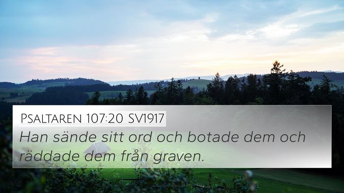Psaltaren 107:20 SV1917 Bible Verse Image