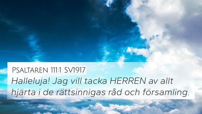 Psaltaren 111:1 SV1917 Bible Verse Image