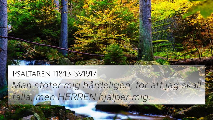 Psaltaren 118:13 SV1917 Bible Verse Image