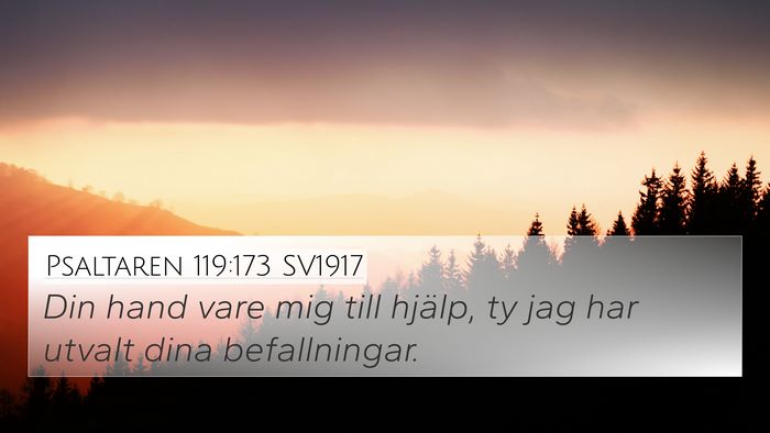 Psaltaren 119:173 SV1917 Bible Verse Image