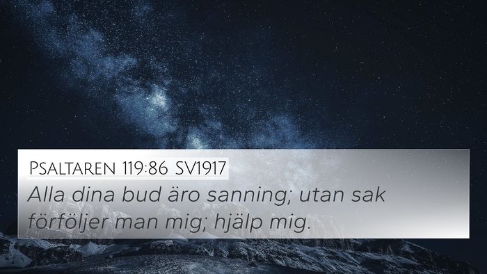 Psaltaren 119:86 SV1917 Bible Verse Image