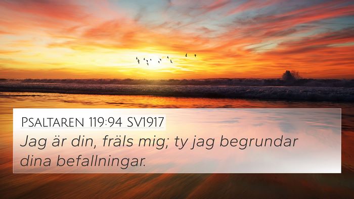Psaltaren 119:94 SV1917 Bible Verse Image