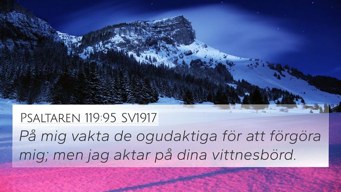 Psaltaren 119:95 SV1917 Bible Verse Image