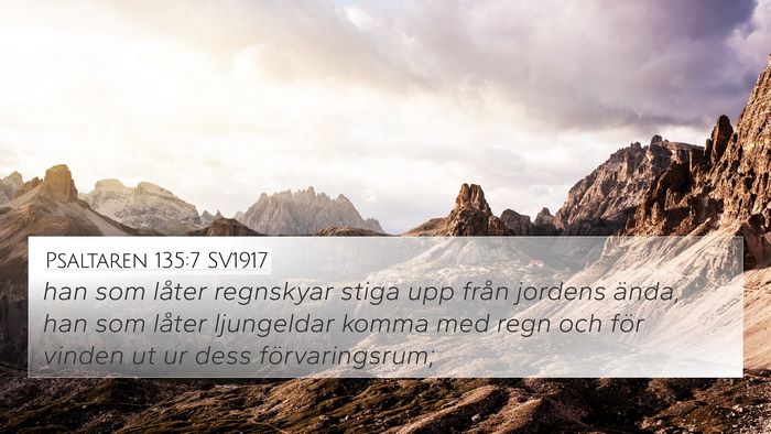 Psaltaren 135:7 SV1917 Bible Verse Image