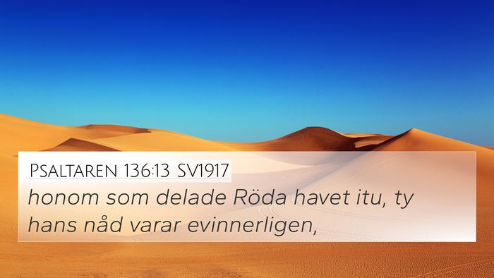 Psaltaren 136:13 SV1917 Bible Verse Image