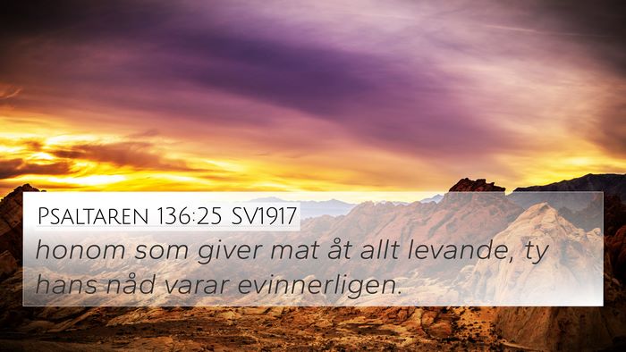 Psaltaren 136:25 SV1917 Bible Verse Image