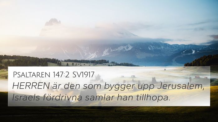 Psaltaren 147:2 SV1917 Bible Verse Image